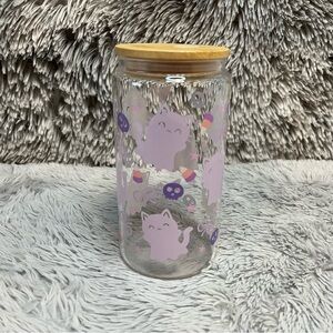 Cute Cat Halloween Glass Tumbler